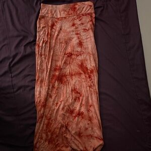 Heart & Hips Red Tie-Dye A-Line Skirt